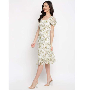 Women Botanical Print A-line Dress